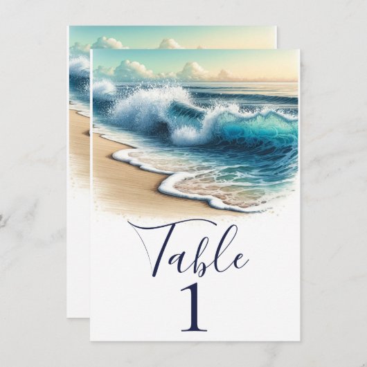 Crashing Ocean Waves Kuststrand Tafelnummer (Voorkant / Achterkant)
