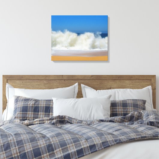 Crashing Ocean Waves Stretched Canvas Afdrukken (Insitu (Slaapkamer))