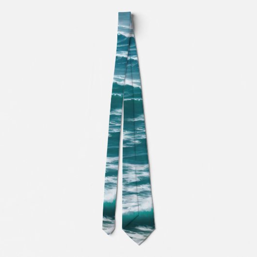 Crashing turquoise oceaangolven stropdas (Achterkant)