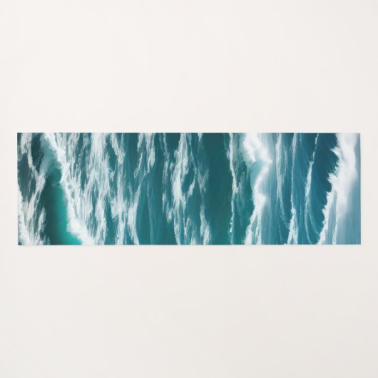Crashing turquoise oceaangolven yogamat (Achterkant (horizontaal))