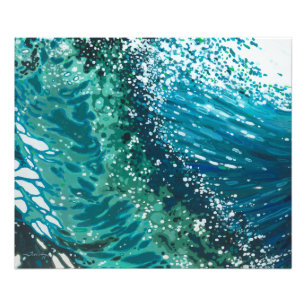 Crashing Wave Ocean Foto van Margaret Juul Afdruk