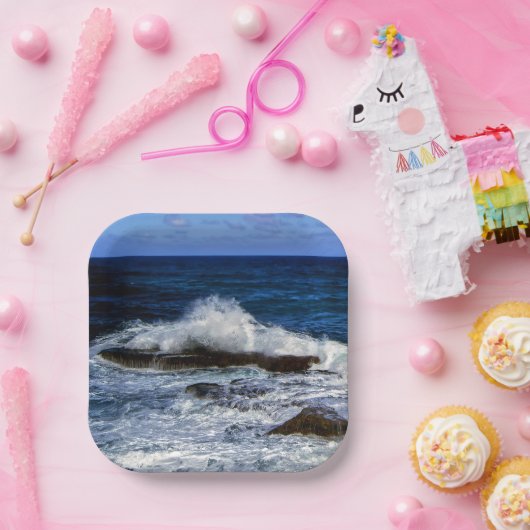 Crashing Wave On Rock Formation Paper Bord (Feest)