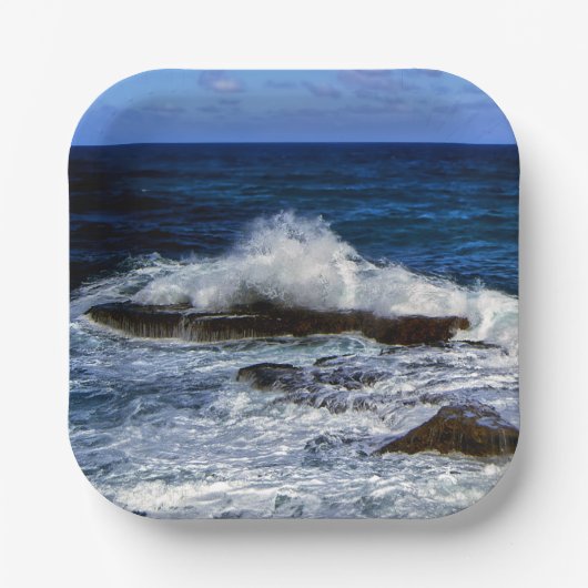 Crashing Wave On Rock Formation Paper Bord (Voorkant)