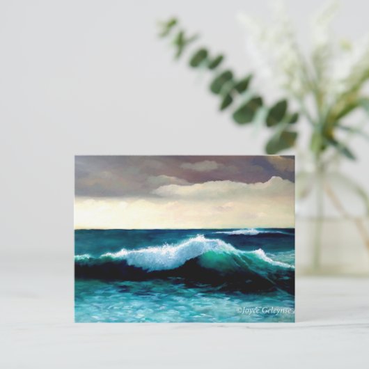 Crashing Wave, Seascape Painting, Cresting Wave Briefkaart (Staand voorkant)