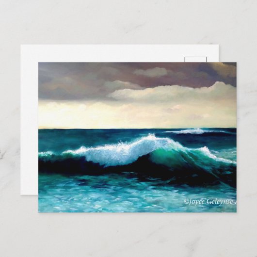 Crashing Wave, Seascape Painting, Cresting Wave Briefkaart (Voorkant / Achterkant)