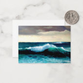 Crashing Wave, Seascape Painting, Cresting Wave Notitiekaartje (Voorkant / Achterkant in situ)
