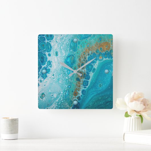 Crashing Wave Vierkante Klok (Huis)