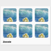 Crashing Waves Frangipani Retouradres Seal Vierkante Sticker (Vel)