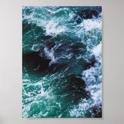 Crashing Waves in de oceaan Poster (Voorkant)