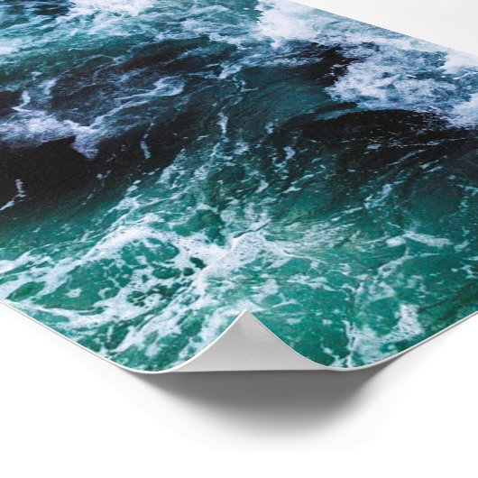Crashing Waves in de oceaan Poster (Hoek)