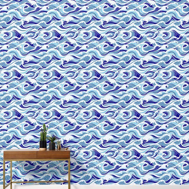 Crashing Waves Moderne kleuren Behang (Hal)