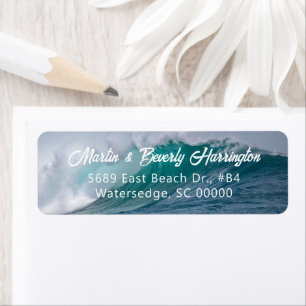 Crashing Waves Ocean Return Address Labels