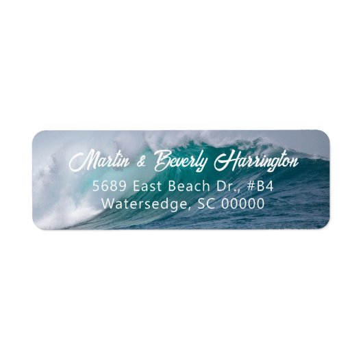 Crashing Waves Ocean Return Address Labels (Voorkant)