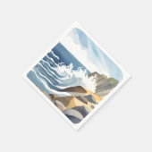 Crashing Waves | Rocky Coastal Shore Waterverf Servet (Hoek)