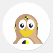 Crashtest dummy pinguïn ronde sticker (Voorkant)