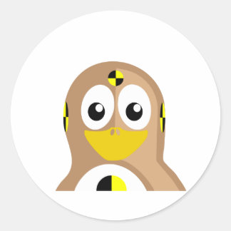 Crashtest dummy pinguïn ronde sticker