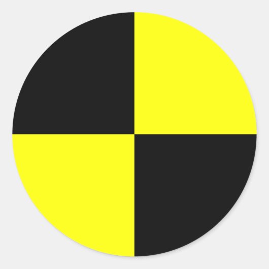 Crashtest dummy stickers | zwart en geel (Voorkant)