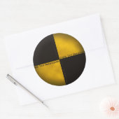 Crashtest motorfietsen ronde sticker (Envelop)