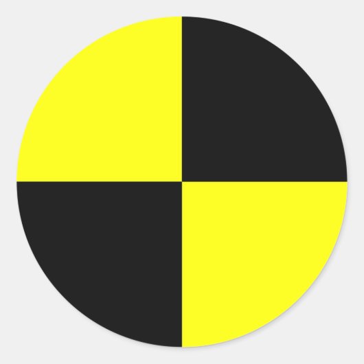 crashtestdummy symbool voor auto-ongeval ronde sticker (Voorkant)