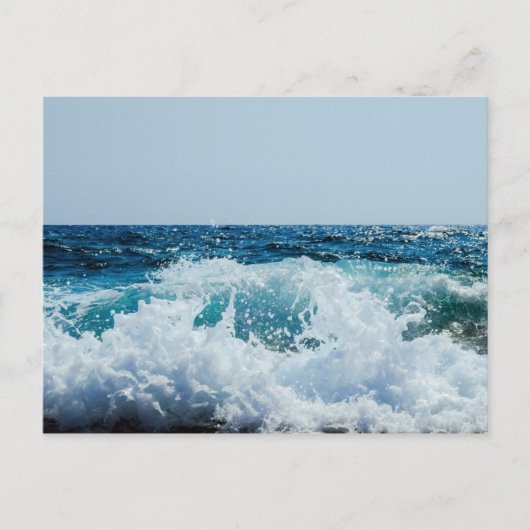 CrashWave Zee Surf Beach Water Fantastic Blue Briefkaart (Voorkant)