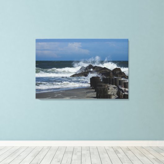 CrashWaves bij Folly Canvas Afdruk (Insitu (Houten vloer))