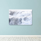 CrashWaves in de winter Canvas Afdruk (Insitu (Houten vloer))