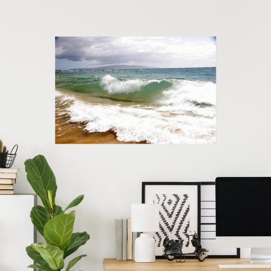 CrashWaves in Maui Poster (Thuiskantoor)