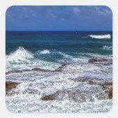 CrashWaves op Rocks Square Sticker (Voorkant)