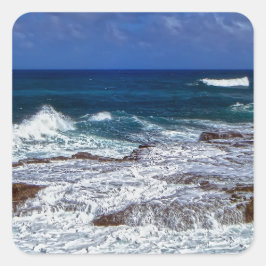 CrashWaves op Rocks Square Sticker