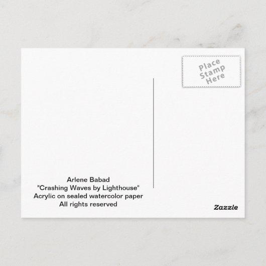 CrashWaves van vuurtoren, Briefkaart (Achterkant)