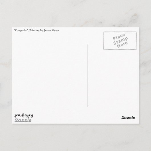 "Craspedia" Briefkaart van schilderijen (Achterkant)
