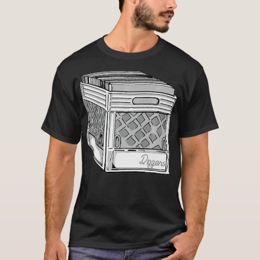 Crate Digger Dj Classic Collector Vinyl Gift T-shirt (Voorkant)