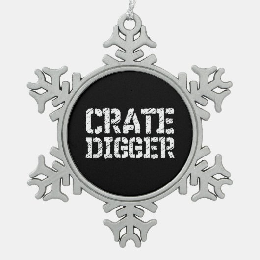 Crate Digger Tin Sneeuwvlok Ornament (Voorkant)