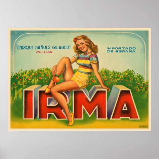 Crate Label Print uit Spanje met Old Olive Brand (Voorkant)