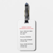 Crate Tag Pet Photo Emergency Contact Bagagelabel (Achterkant verticaal)