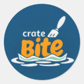 CrateBite: Dive into Freshness Ronde Sticker (Voorkant)
