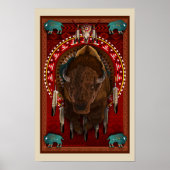 Cratemade Native American Buffalo Design poster (Voorkant)