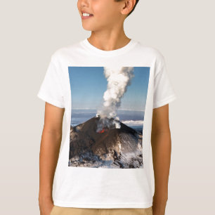 Crater eruption vulcano: lava, gas, stoom, as t-shirt