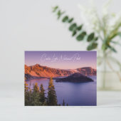 Crater Lake bij Sunset Briefkaart (Staand voorkant)
