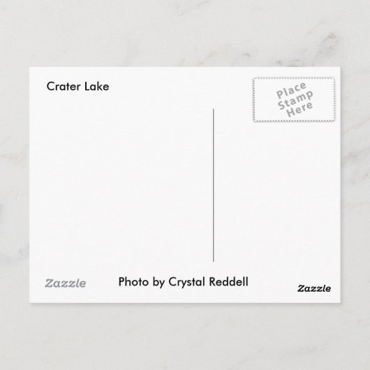 Crater Lake Briefkaart (Achterkant)
