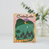 Crater lake Canada Reisposter Briefkaart (Staand voorkant)
