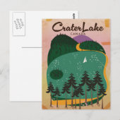 Crater lake Canada Reisposter Briefkaart (Voorkant / Achterkant)