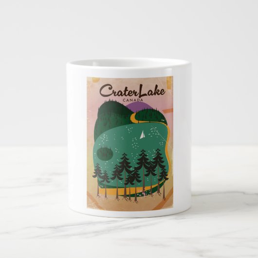 Crater lake Canada Reisposter Grote Koffiekop (Voorkant)