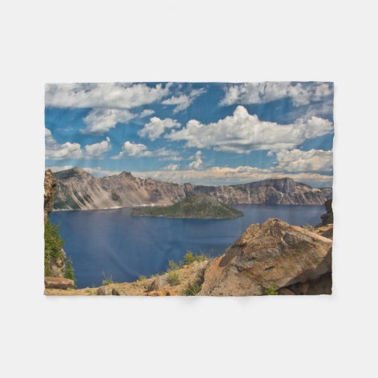 Crater Lake en Wizard Island, Crater Lake Fleece Deken (Voorkant (Horizontaal))