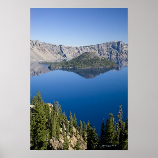 Crater Lake en Wizard Island Poster (Voorkant)