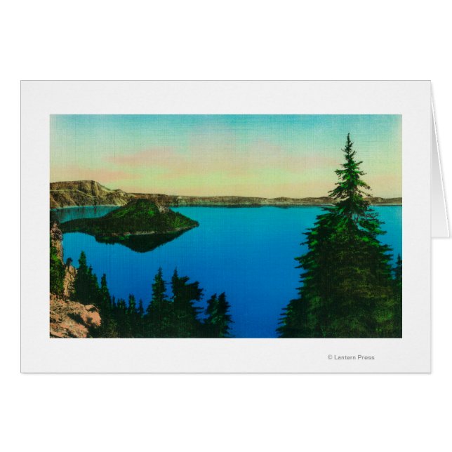Crater Lake en Wizard Island Uitzicht (Voorkant Horizontaal)
