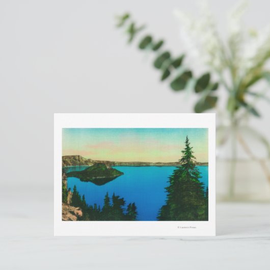 Crater Lake en Wizard Island Uitzicht Briefkaart (Staand voorkant)
