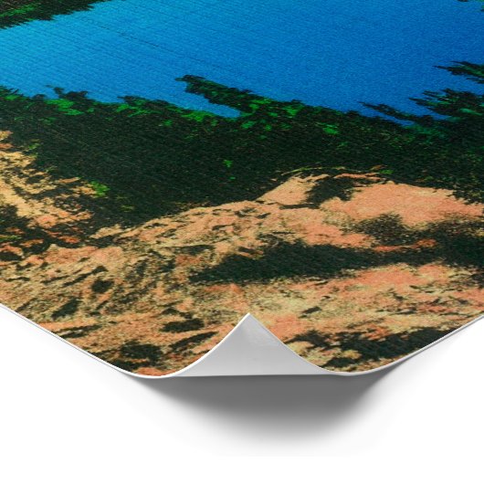 Crater Lake en Wizard Island Uitzicht Poster (Hoek)