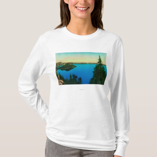 Crater Lake en Wizard Island Uitzicht T-shirt (Voorkant)
