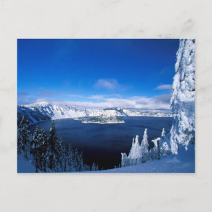 Crater Lake in Winter Oregon Briefkaart